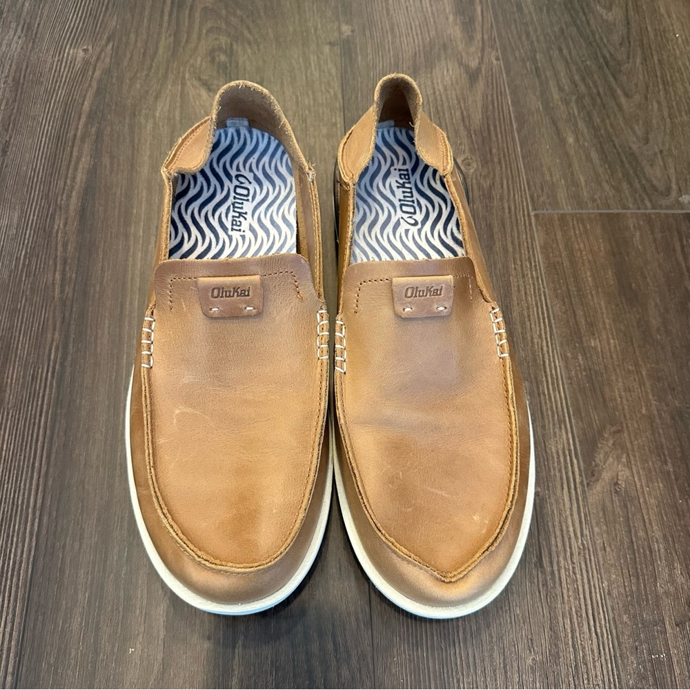 OluKai Kakaha Men's Leather Slip-On Shoes